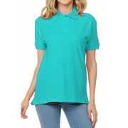 FRESH TEES Basico (Turquoise) Polo Collared Shirts For Women 100% Cotton Short Sleeve Golf Polo Shirts For Women and Juniors