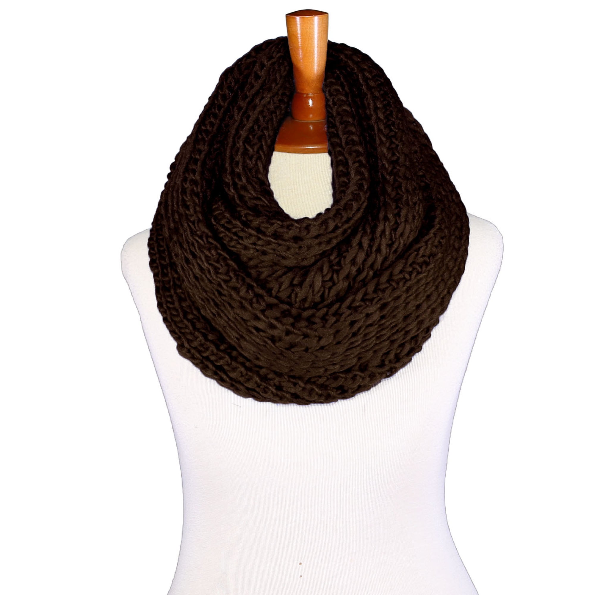 Basico Unisex Adult Junior Winter Knitted Infinity Circle Loop Scarf ...