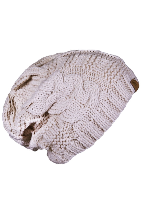 Unisex Adult Winter Knitted Cable Beanie Loose Hat