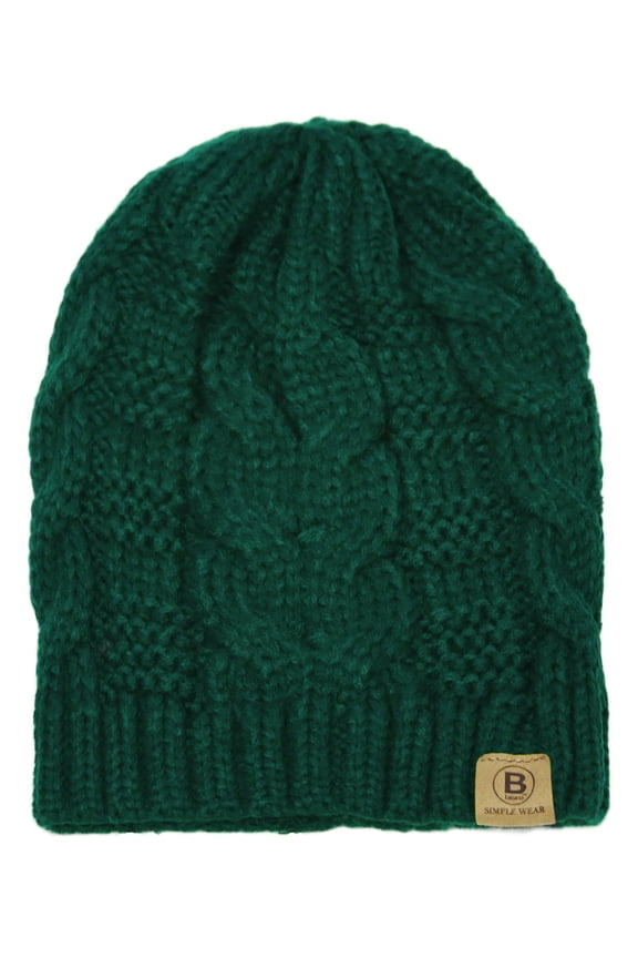 Unisex Warm Crochet Soft Stretch Cable Knit Beanie