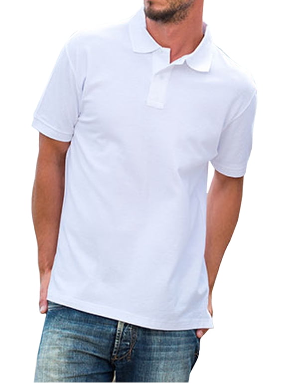 (White) Polo Collared Shirts For Women 100% Cotton Short Sleeve Golf Polo Shirts For Men