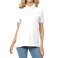 thumbnail image 1 of Basico (White) Polo Collared Shirts For Women 100% Cotton Short Sleeve Golf Polo Shirts For Women and Juniors, 1 of 5