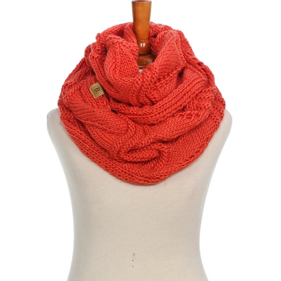 Basico Winter Infinity Scarf for women Warm Knitted Circle Loop Various Colors Neck Warmer