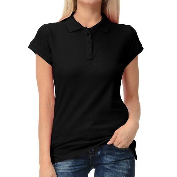 Basico Women Junior's Short Sleeve Slim Fit  Polo Shirt  100% Cotton