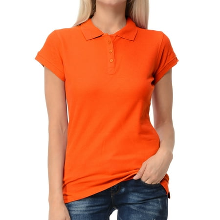 Basico Women Junior's Short Sleeve Slim Fit Polo Shirt 100% Cotton