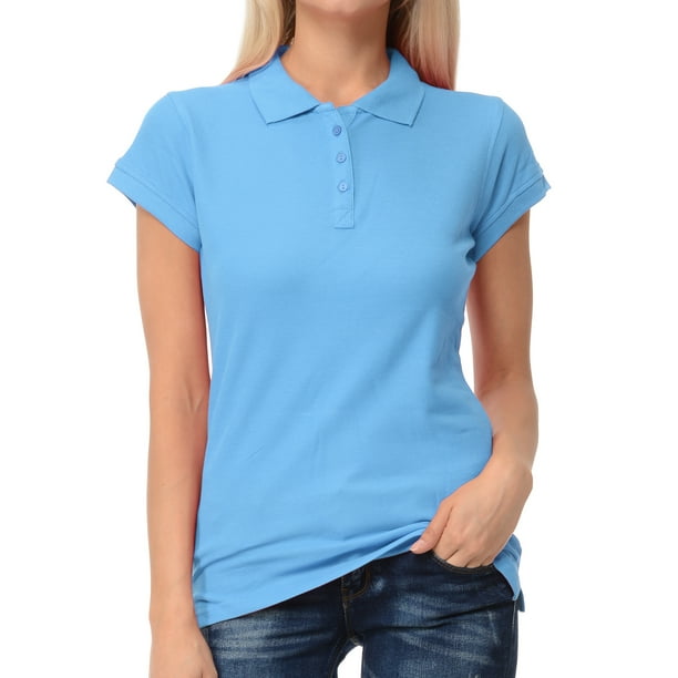 楽天 送料無料にならない Basico Women 100 Shirt Polo Fit Slim Sleeve Short Junior's Clothing