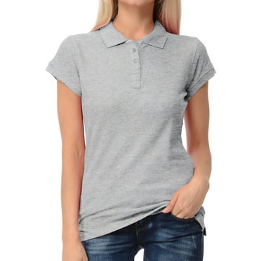 Basico Women Junior's Short Sleeve Slim Fit  Polo Shirt  100% Cotton