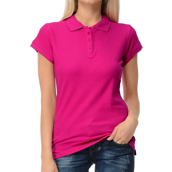 Basico Women Junior's Short Sleeve Slim Fit  Polo Shirt  100% Cotton