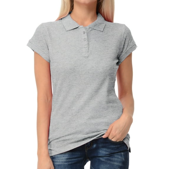 Basico Women Junior's Short Sleeve Slim Fit Polo Shirt 100% Cotton
