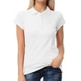 thumbnail image 1 of Basico Women Junior's Short Sleeve Slim Fit  Polo Shirt  100% Cotton, 1 of 4
