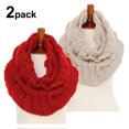 thumbnail image 1 of Basico Women Winter Chunky Wide Knitted Infinity Scarf Warm Circle Loop Line Shape, 1 of 4