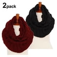 thumbnail image 1 of Basico Women Winter Chunky Wide Knitted Infinity Scarf Warm Circle Loop Line Shape, 1 of 6