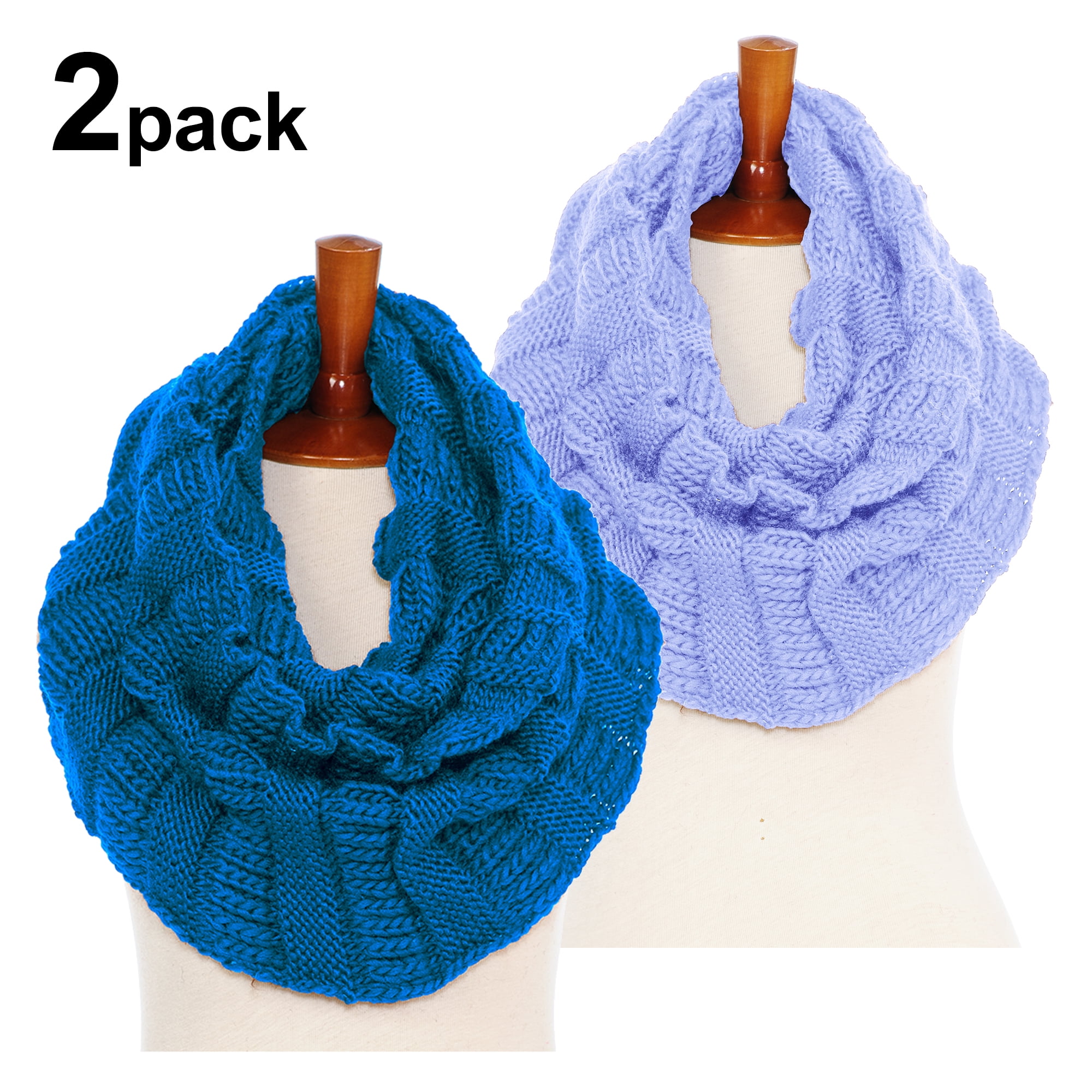 Basico Women Winter Chunky Wide Knitted Infinity Scarf Warm Circle Loop ...