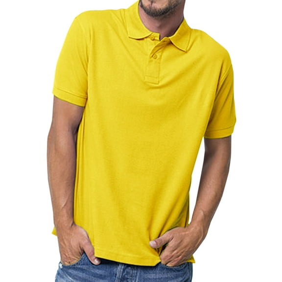 Basico (Yellow) Polo Collared Shirts For Women 100% Cotton Short Sleeve Golf Polo Shirts For Men