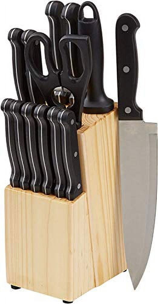Home Basics Zenith 14 Piece Knife Set, Black, FOOD PREP