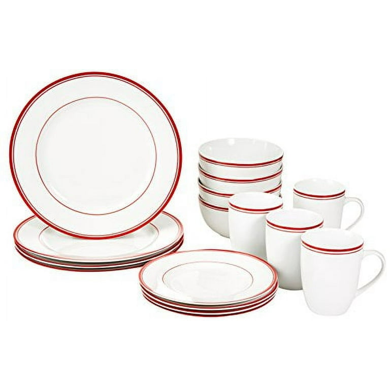   Basics 16-Piece Cafe Stripe Kitchen Dinnerware