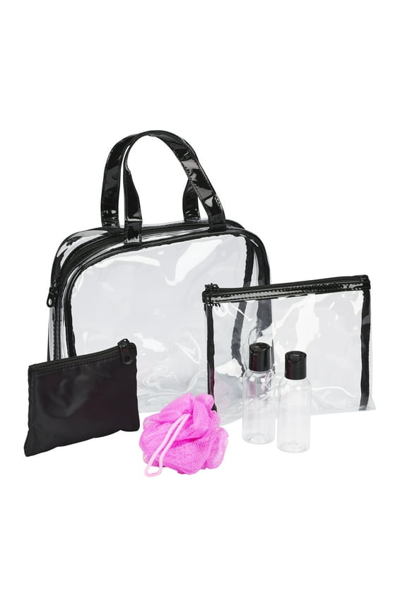 Basics 6-Piece Transparent PVC Travel Tote Set