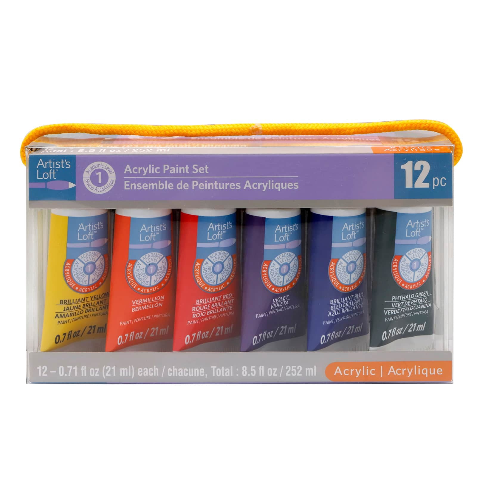 Basics Acrylic Paints by Artist's Loft - Assorted Water-Based - Fast-Drying - Smooth Consistency – Ideal for Beginners and Craft Projects - 16 Pack