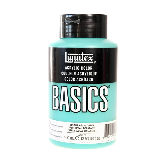 Basics Acrylics Colors bright aqua green, 13.5 oz., flat cap squeeze bottle (pack of 2)
