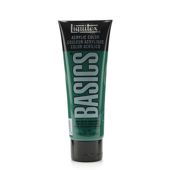 Basics Acrylics Colors deep green permanent, 4 oz., tube (pack of 3)