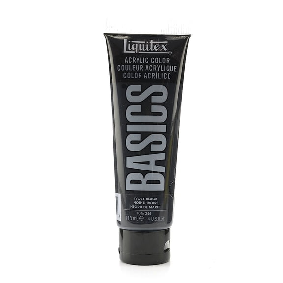 Basics Acrylics Colors ivory black, 4 oz., tube (pack of 3)