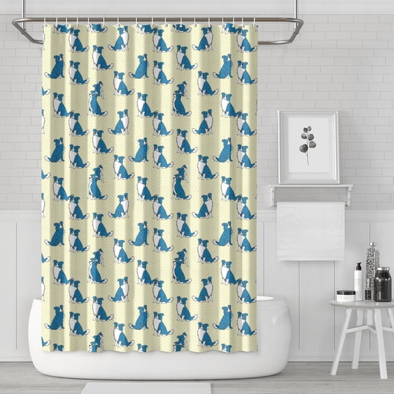 Basics Bathroom Shower Curtain, Water Resistant Fabric with Grommets ...