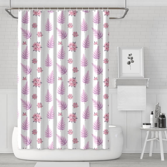 Basics Bathroom Shower Curtain, Water Resistant Fabric with Grommets ...