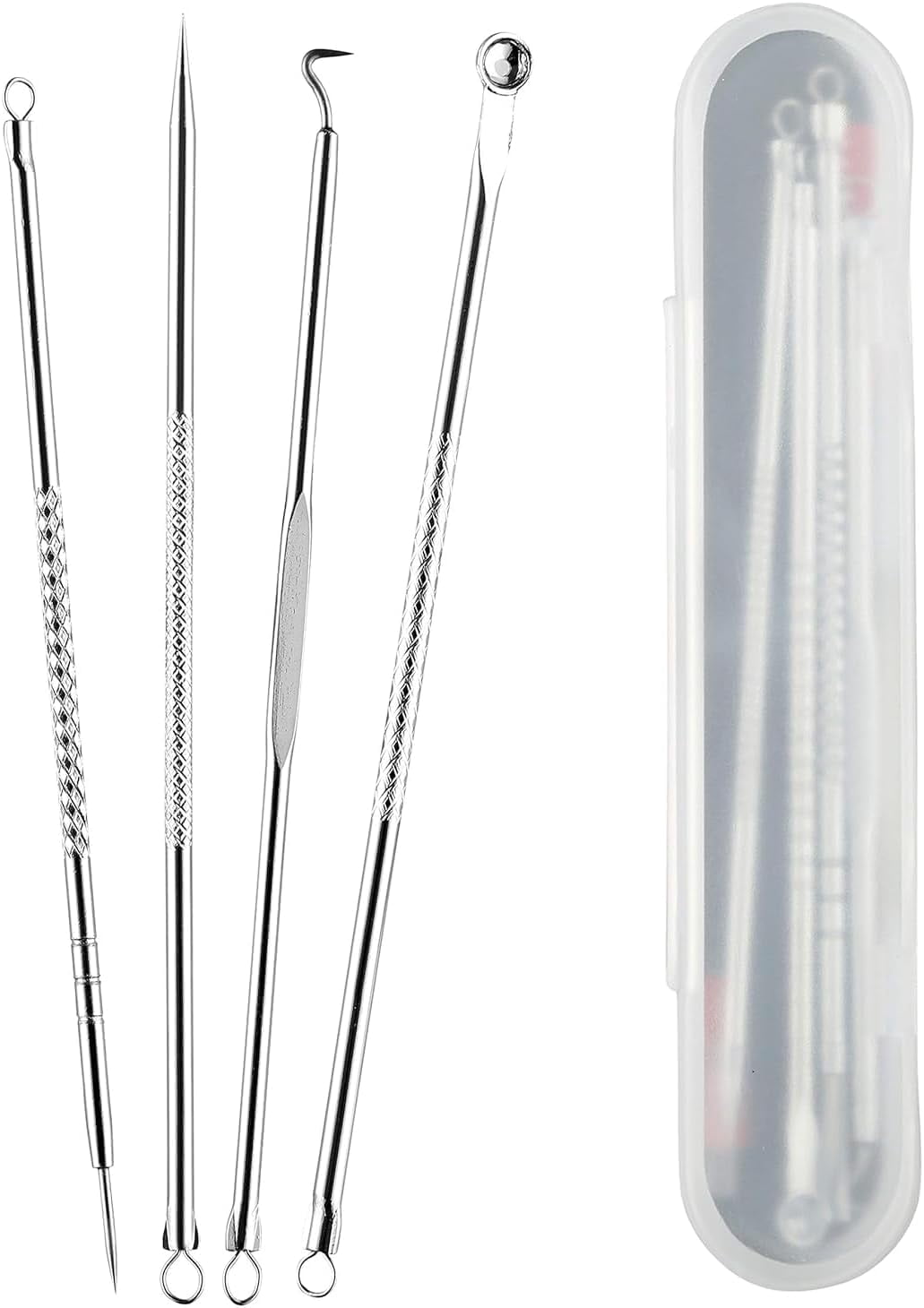 Basics Blackhead Acne Removal Needle Kit 4 Pcs Cleaning Tool Blemish Pimple Comedone for Women and Men