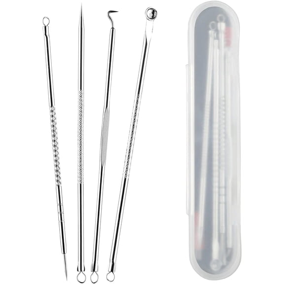 Basics Blackhead Acne Removal Needle Kit 4 Pcs Cleaning Tool Blemish Pimple Comedone for Women and Men