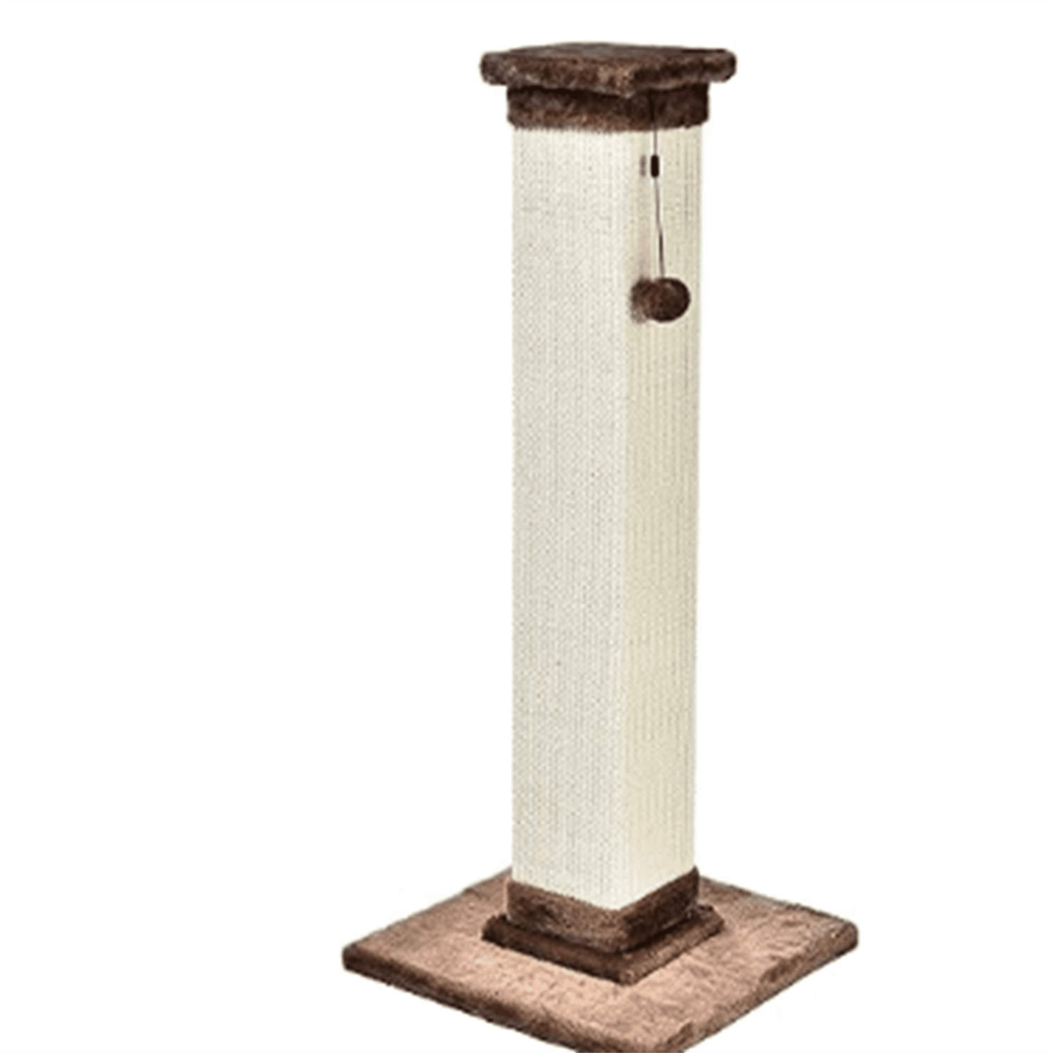 Basics Cat Scratcher - Indoor Classic Single Cat & Kittens Scratching Post with Sisal Rope, Jute Fiber, Large (35.4"H) - Brown