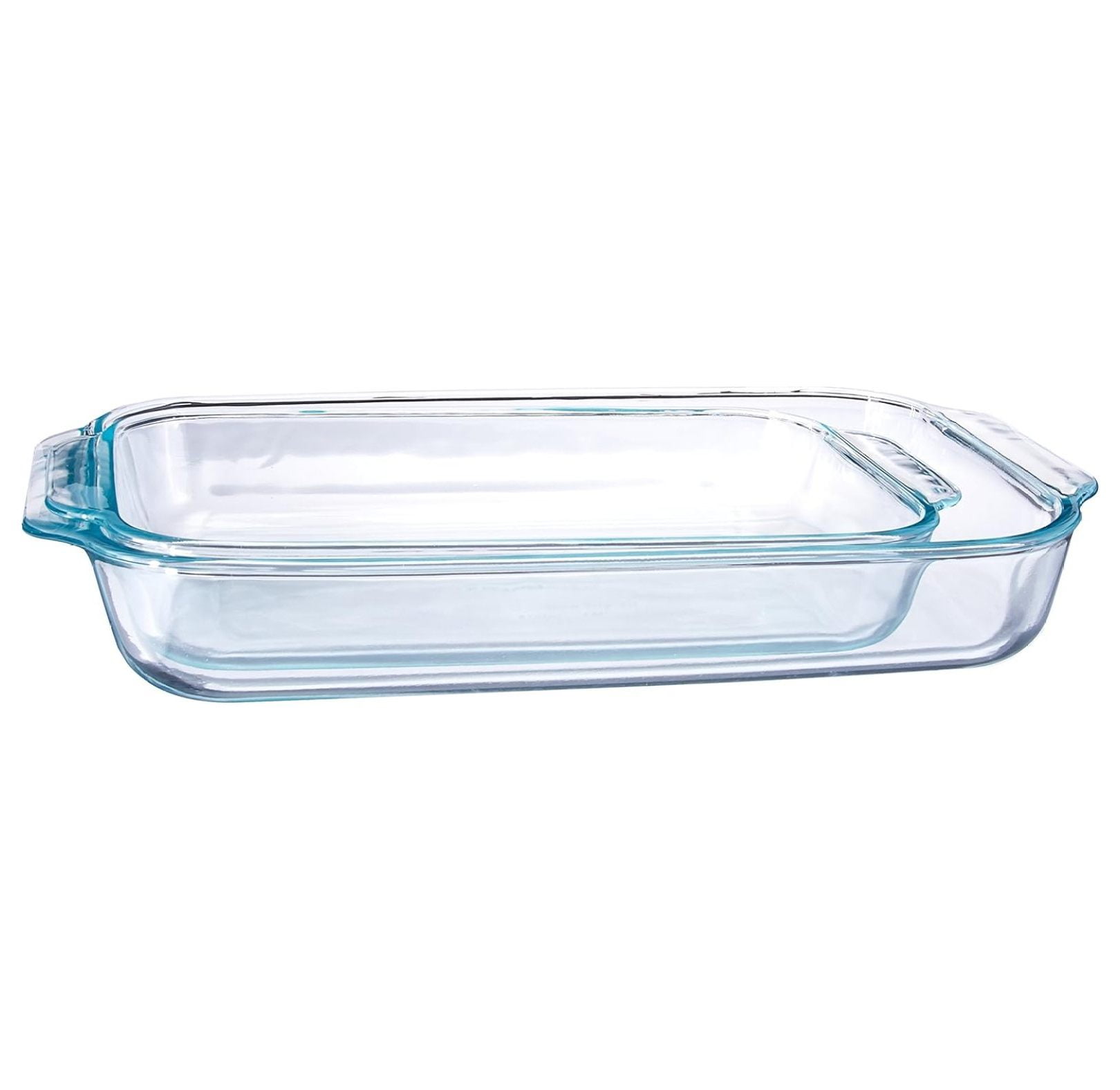 Basics Clear Oblong Glass Baking Dishes, 2 Piece Value Plus Pack Set