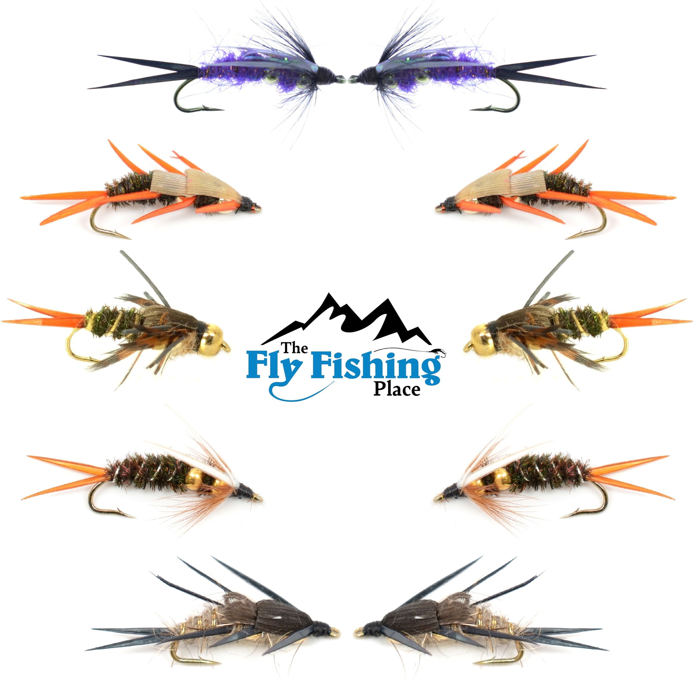 Basics Collection - Double Bead Head Nymph Assortment - 10 Wet Flies ...