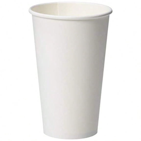 Basics Compostable Coffee Cups 16 Ounces Paper 500 Count Pack of 1 White