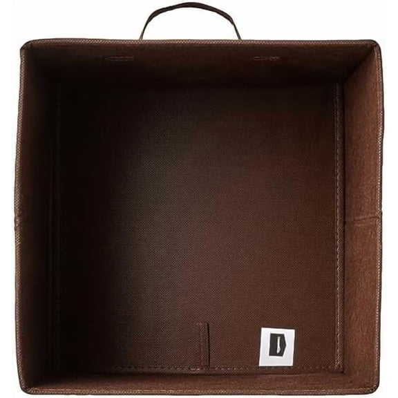 Basics Cube Organizer Storage Bins Handles, Collapsible Fabric, Pack of 6, 13"x13"x13", Brown