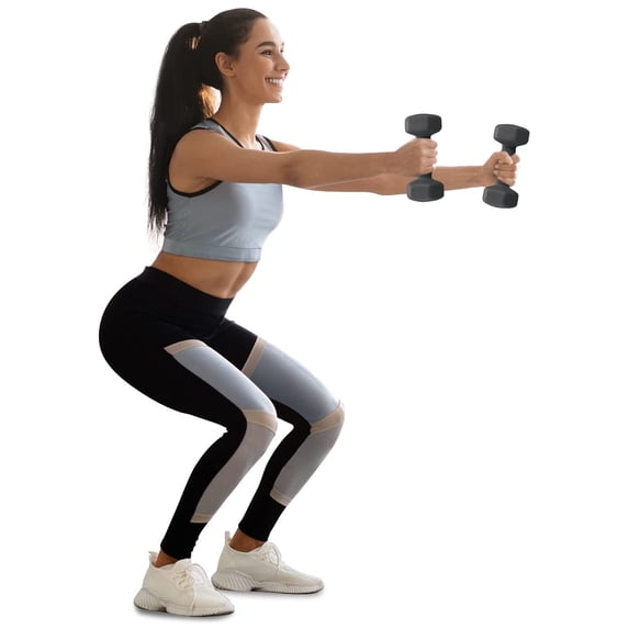 Basics Easy Grip Workout Dumbbell, Neoprene Coated for Both Home and Commercial Gyms 8LBS