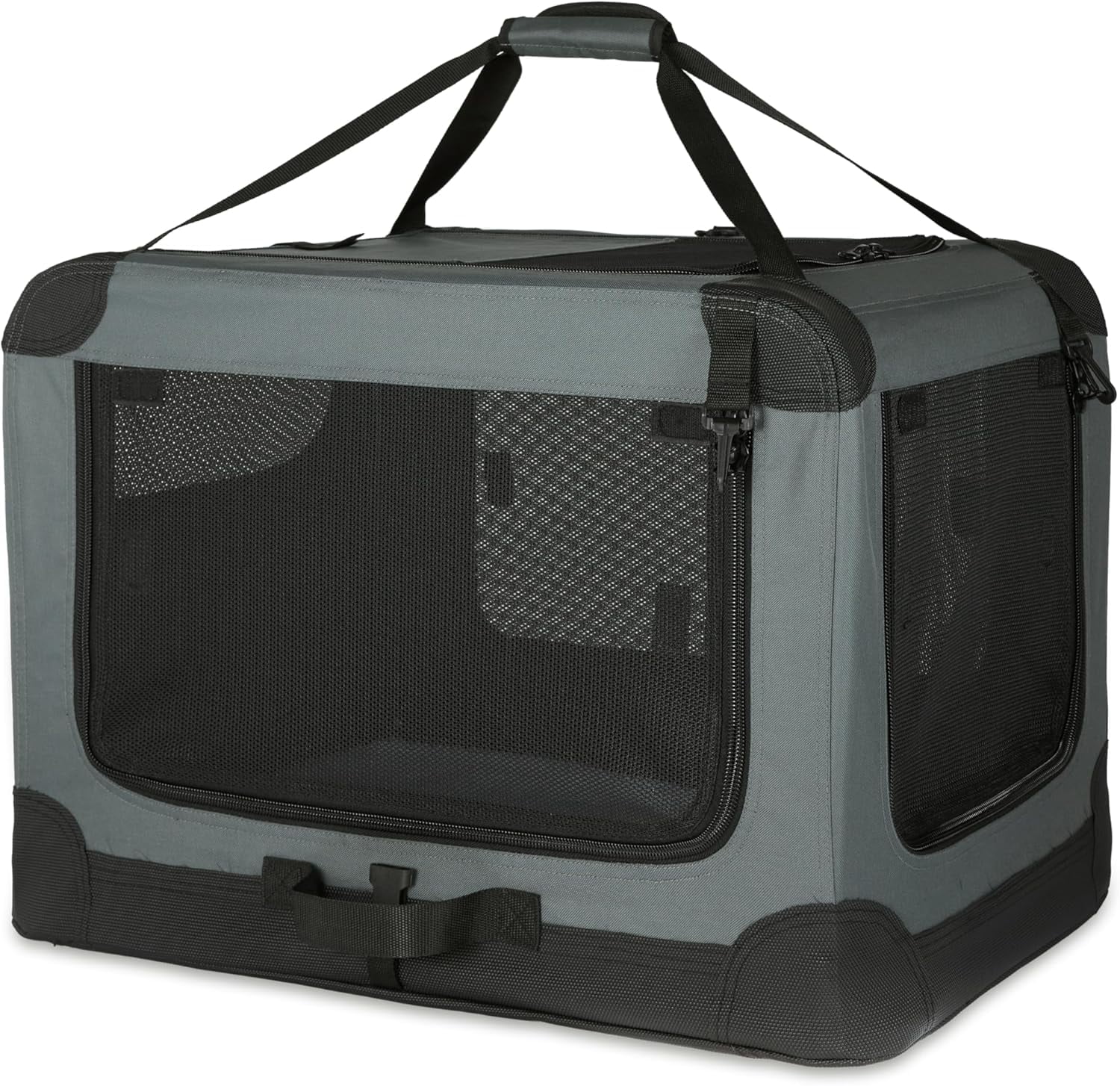 Basics Folding Soft Crate for Cat, Dog, Rabbit, Portable and Collapsible, 36 Inch, Tan, L 36" x 24" x 24"