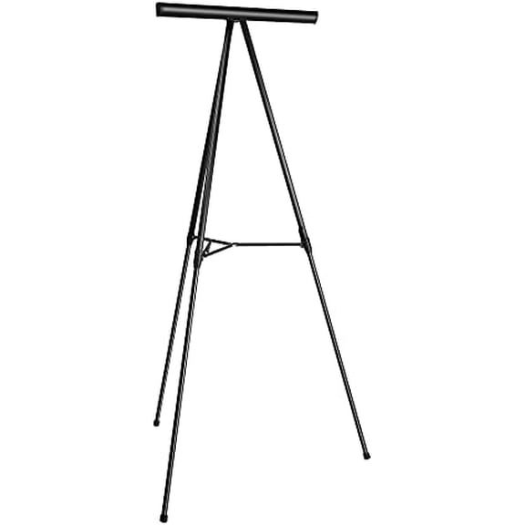 Basics High Boardroom Height Adjustable Flipchart Whiteboard and Display Easel Stand for Paper Pads and Signage, Portable, Collapsible Telescope Tripod, 37 x 18 x 28 in, Black