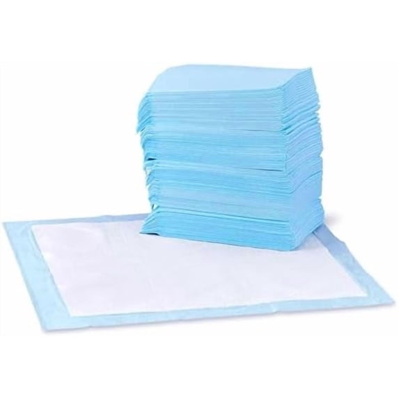 Basics Leak-Proof Dog and Puppy Potty Training Pee Pads with Quick-Dry 5-Layer Super Absorbent Design for Housebreaking, Regular Size 22x22", Blue & White, 150 Count
