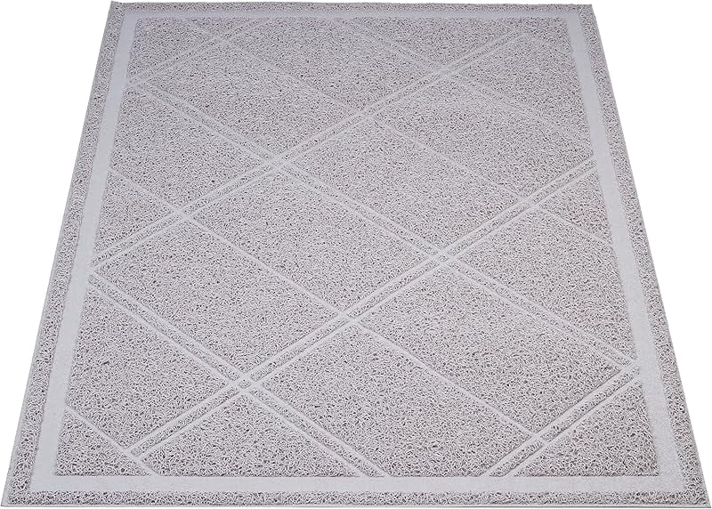 Basics Less-Mess Cat Litter Box Mat, Unscented, 24" x 35", Grey