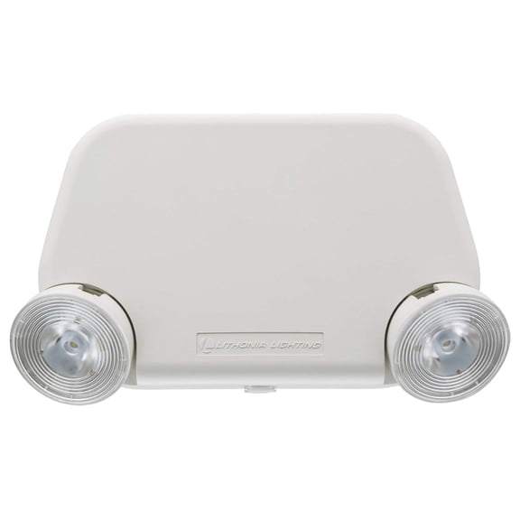 Basics Low Profile Emergency Light, LED Emergency Lights for Business, Ceiling or Wall mount, White Thermoplastic, 120/277V Dual Voltage (EU2L )