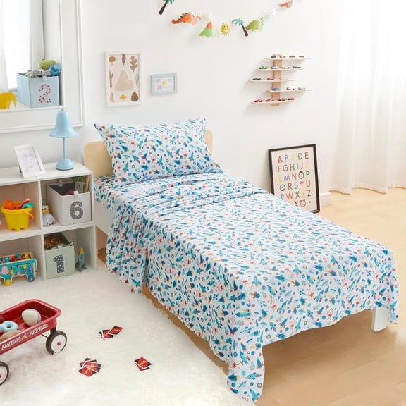 Basics Microfiber Kids' Sheet Set with Pillowcase, 3-Piece, Twin, Cosmic Adventure
