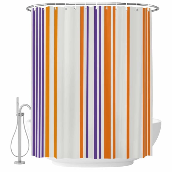 Basics Patterned Shower Curtain Set with Hooks, Watercolor Rectangle Colorful Stripes Water Repellent Shower Curtains for Bathroom Decor Sturdy Shower Curtain, Machine Washable 36x72 Inch