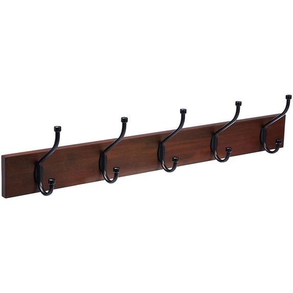 Basics Rectangular Farmhouse Wall-Mounted Coat Rack for Entryway and ...