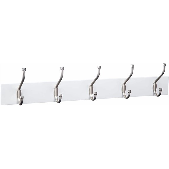 Basics Rectangular Farmhouse Wall-Mounted Coat Rack for Entryway and ...