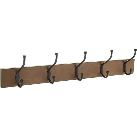 Basics Rectangular Farmhouse Wall-Mounted Coat Rack for Entryway and ...