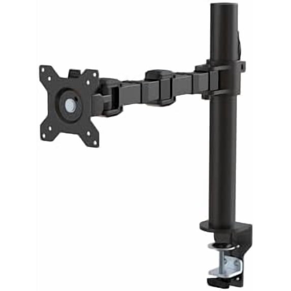 Basics Single Computer Monitor Stand with Cable Management, Height Adjustable VESA Desk Arm Mount, Fully Adjustable Tilt and Rotation, Steel, Black, Fits 13-30" Screens