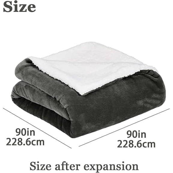 Basics Soft Micromink Sherpa Throw Blanket - Full or Queen, Charcoal