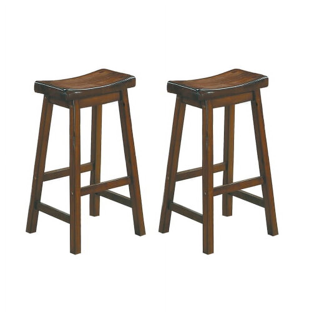 Basics Solid Wood Saddle-Seat Kitchen Counter-Height Stool, 24-Inch