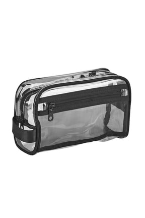 Basics Clear Travel Organizer Bag with Side Pocket and Handle, Black