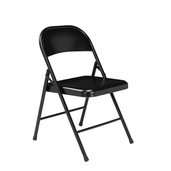 Basics by NPS 900 Series All-Steel Folding Chair, Pack of 4 - Black